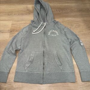 Vintage Abercrombie & Fitch hoodie womens medium M Gray full zip 90s y2k casual